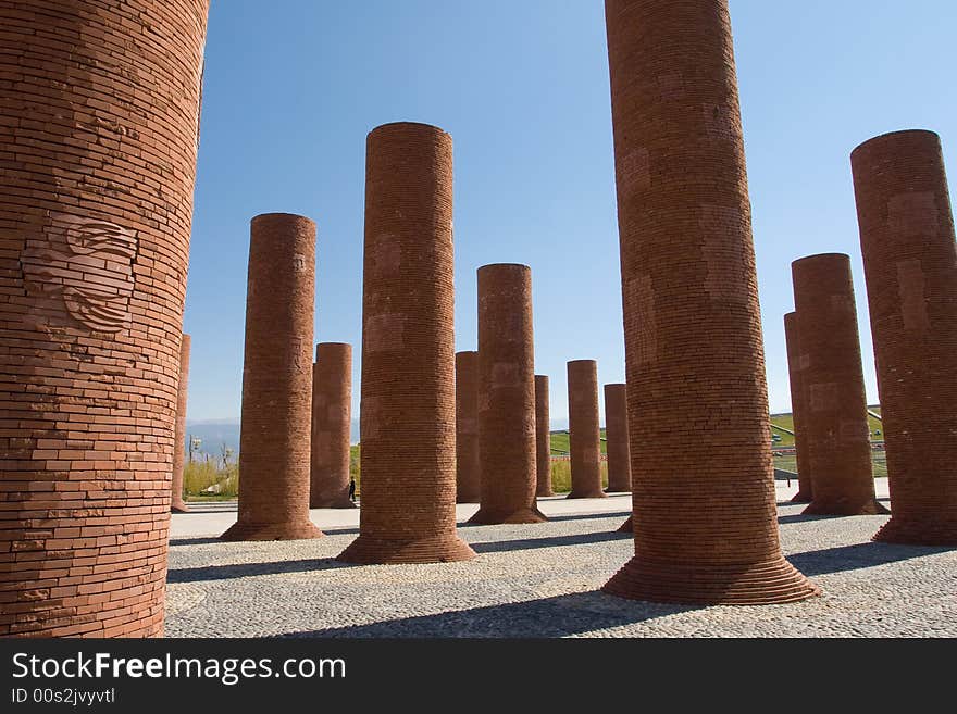 Some modern sculptures at the square