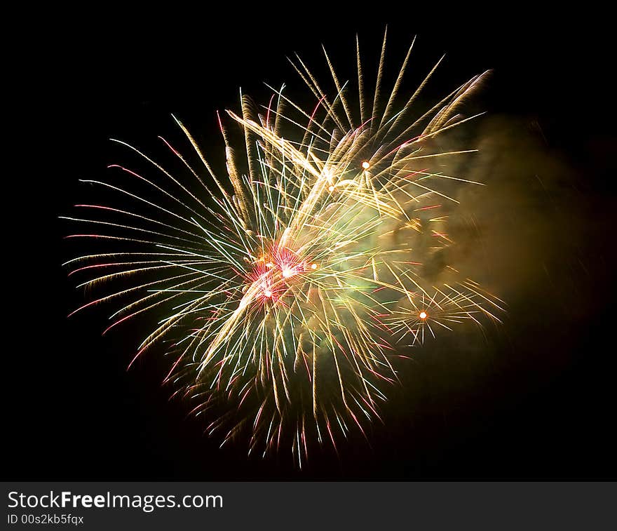 The closeup of skyrocket was taken from the  Spring Festival in China.