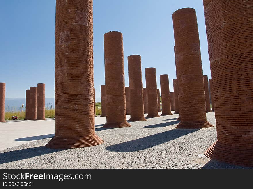 Some modern sculptures at the square