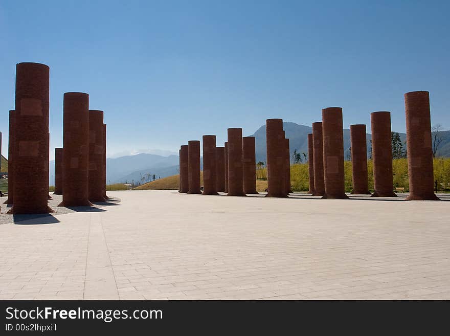 Some modern sculptures at the square