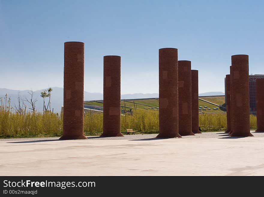 Some modern sculptures at the square