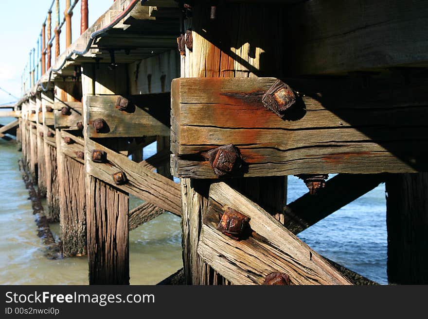 Details of an Old rusted ocean Pier. Details of an Old rusted ocean Pier