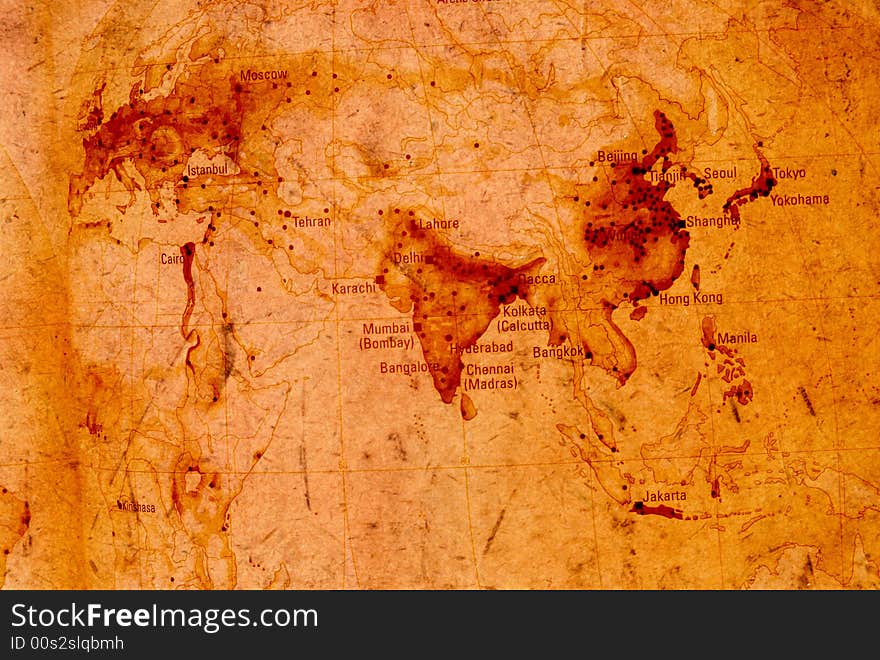 Vintage world map,2D digital art