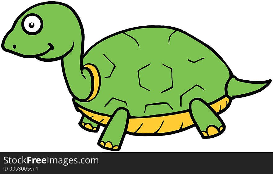 Cute Turtle Cartoon Illustration Vector