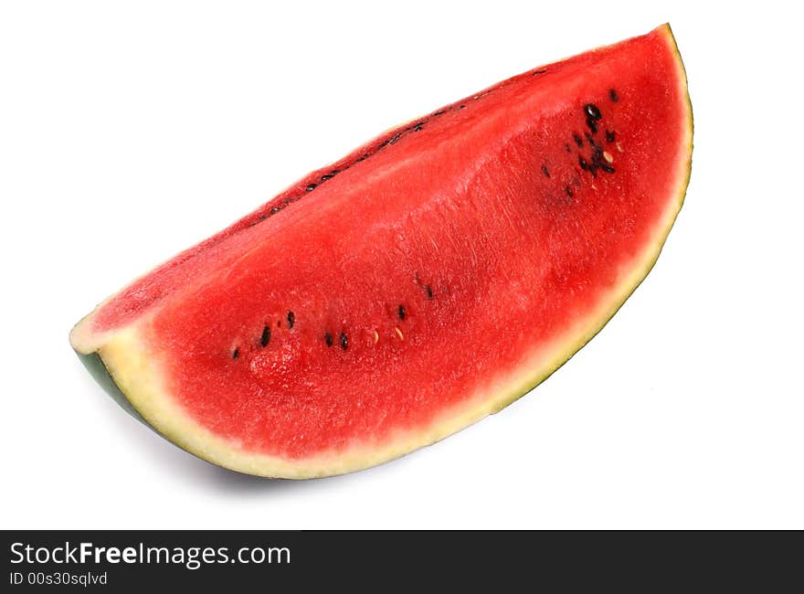 Slice of watermelon on white background