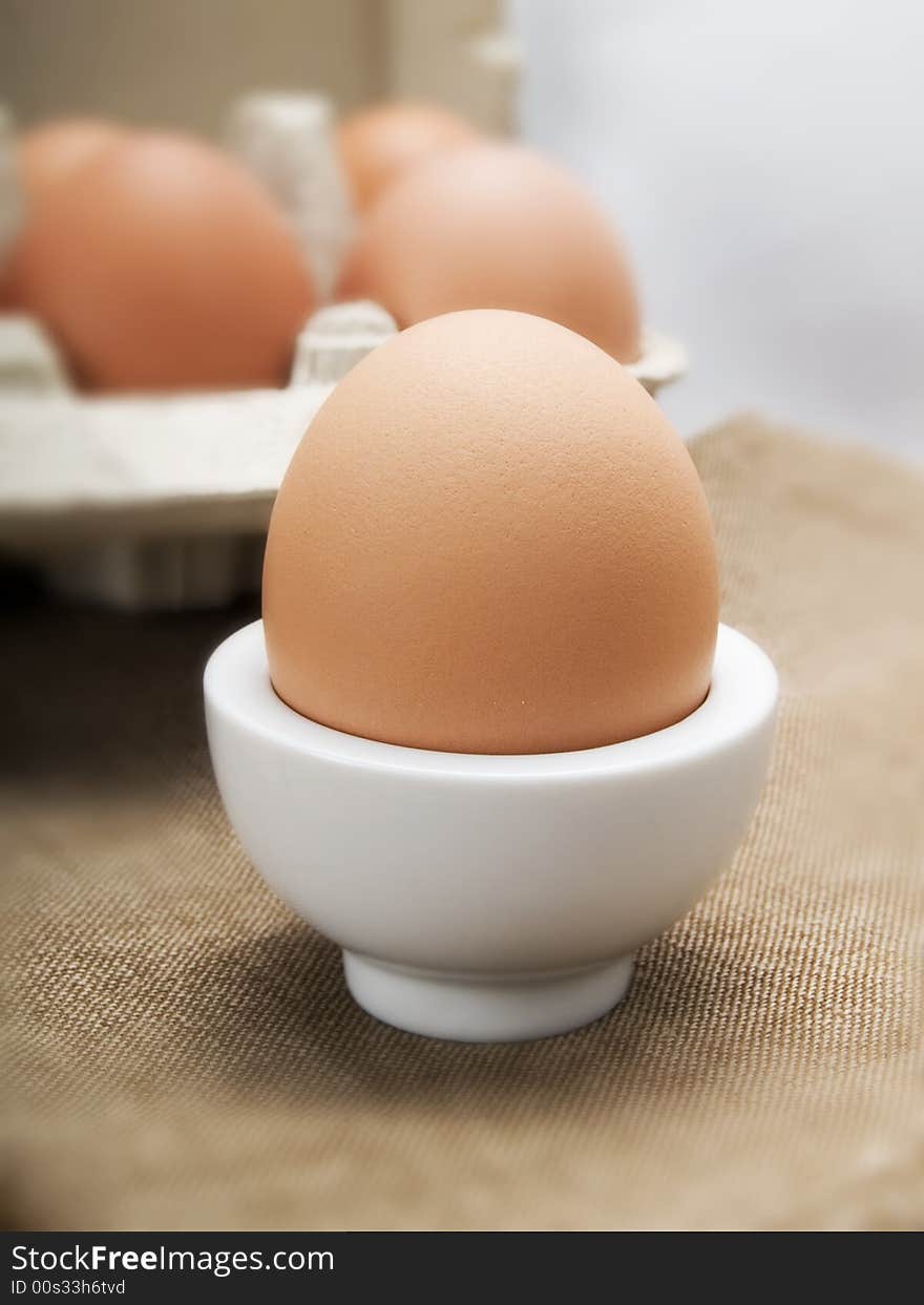 Close-up of an egg in an eggcup