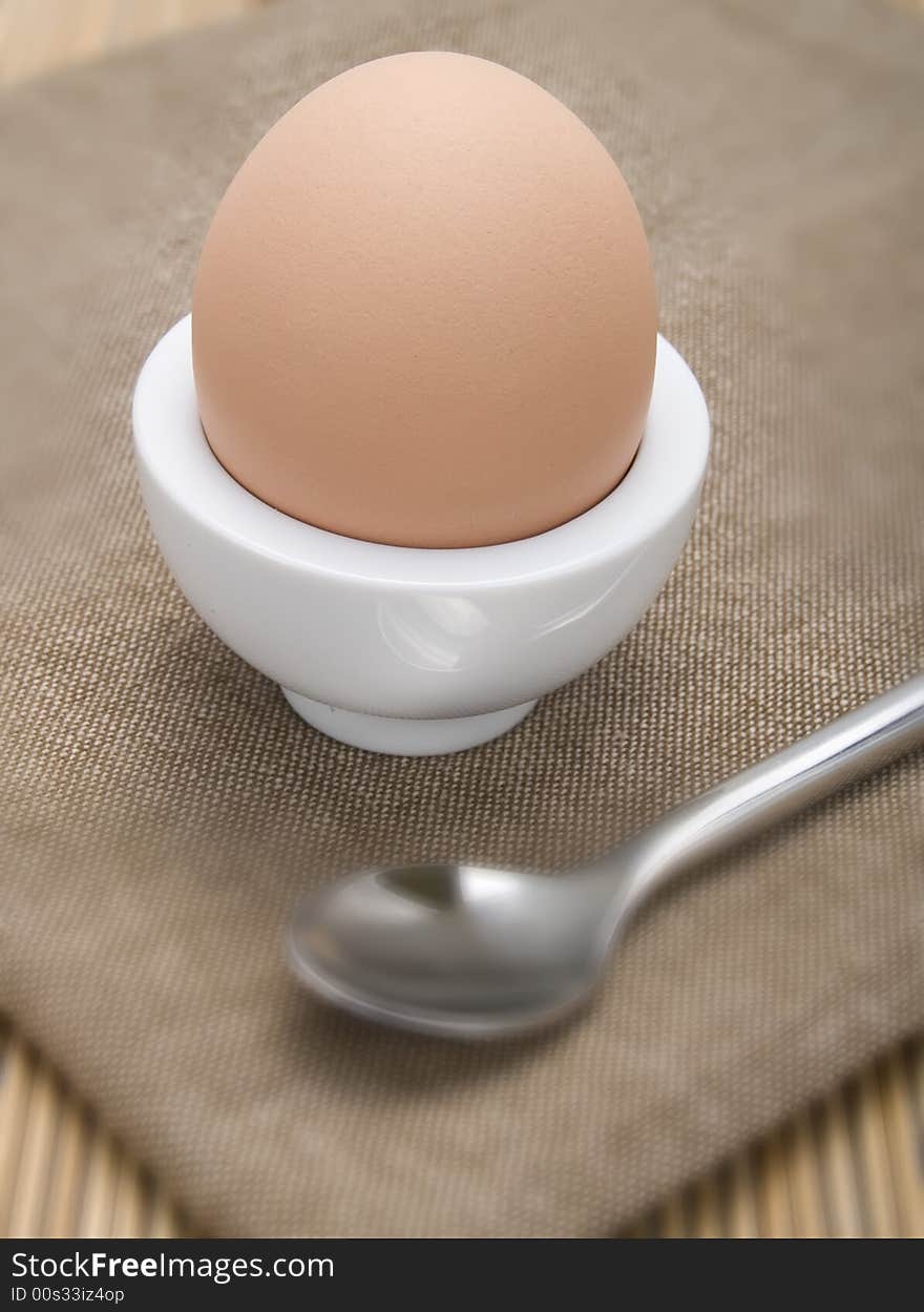 Close-up of an egg in an eggcup