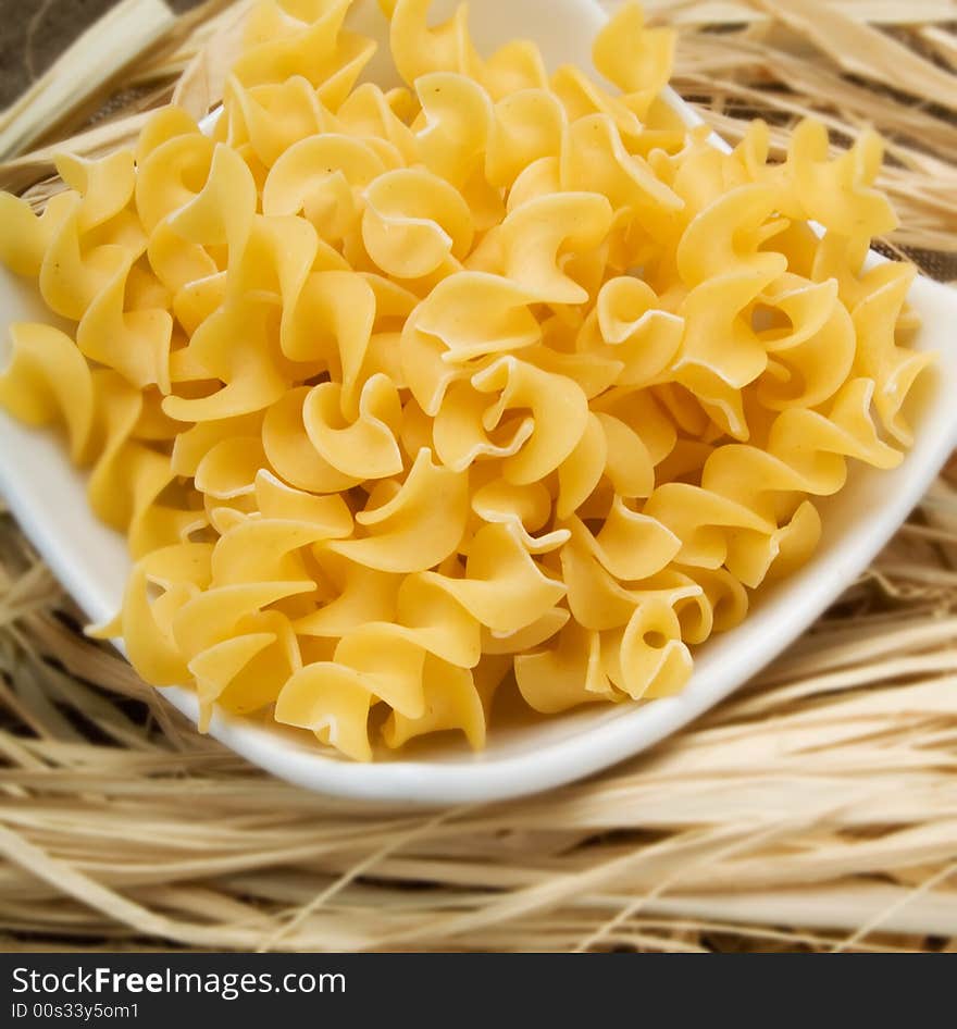 Pasta in a white plate