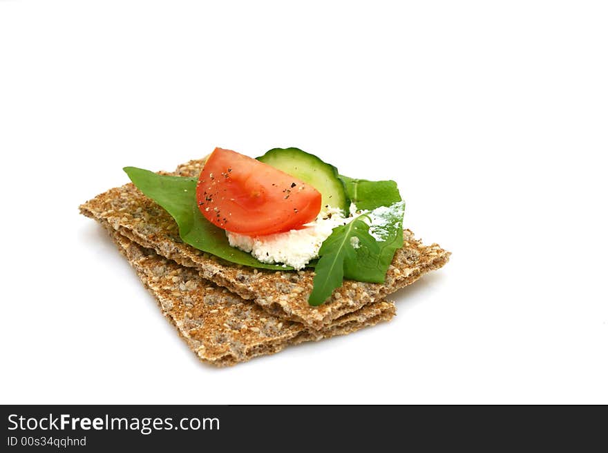 Healthy sandwich on white background