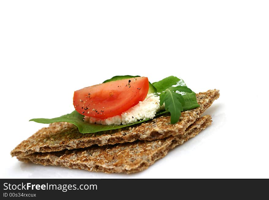 Healthy sandwich on white background