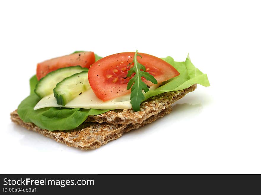 Healthy sandwich on white background