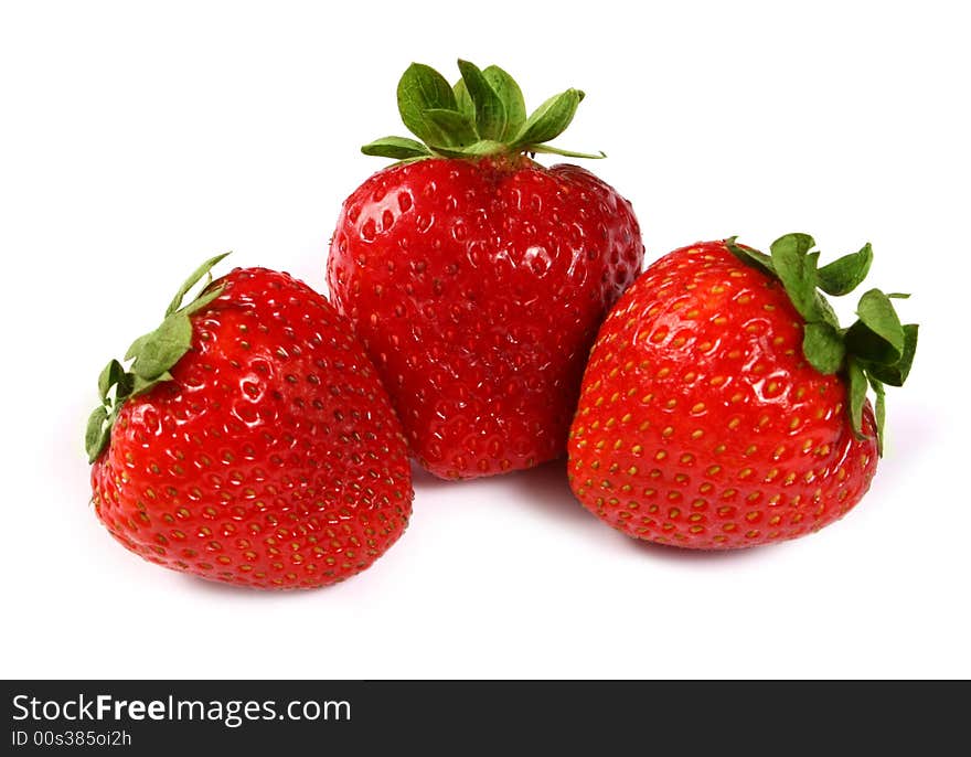 Strawberries on white