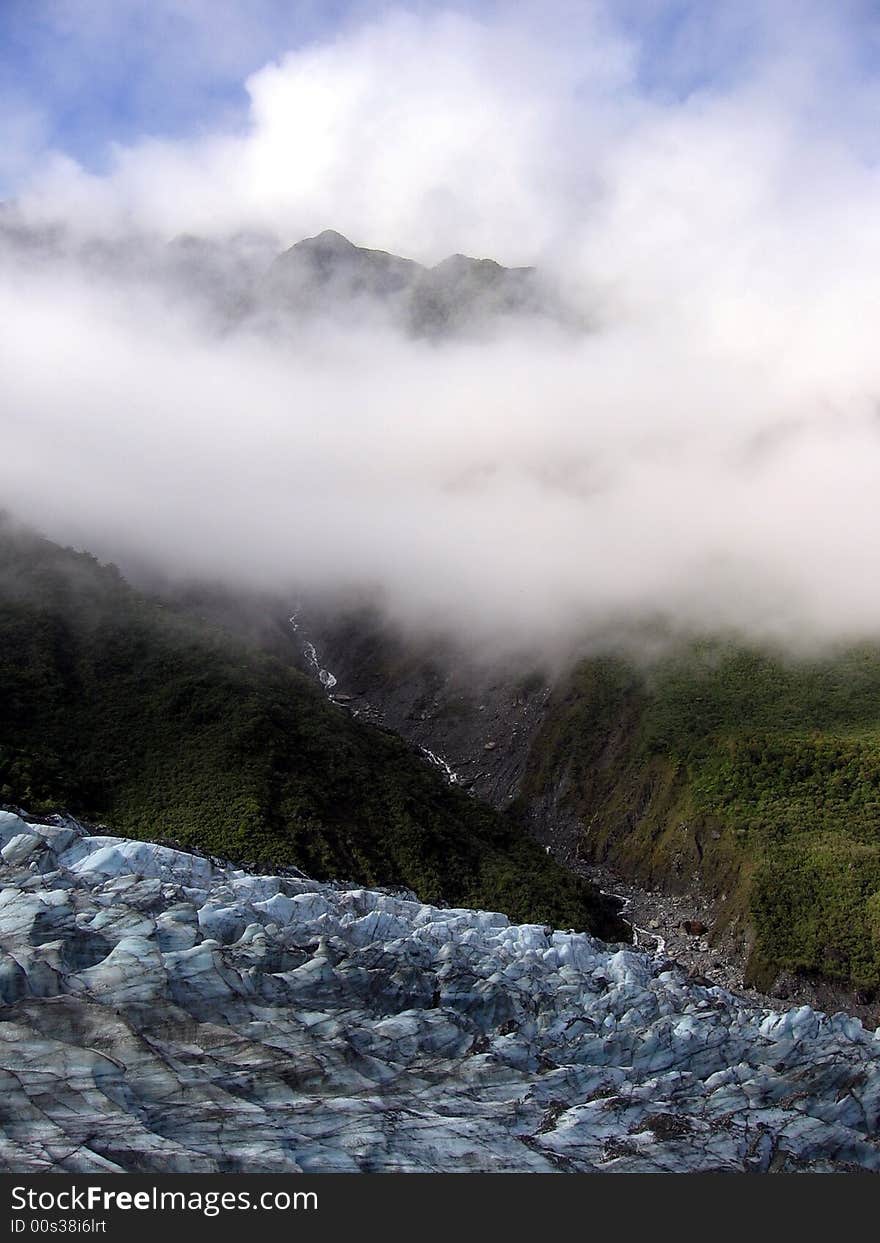 Fox Glacier with Clouds