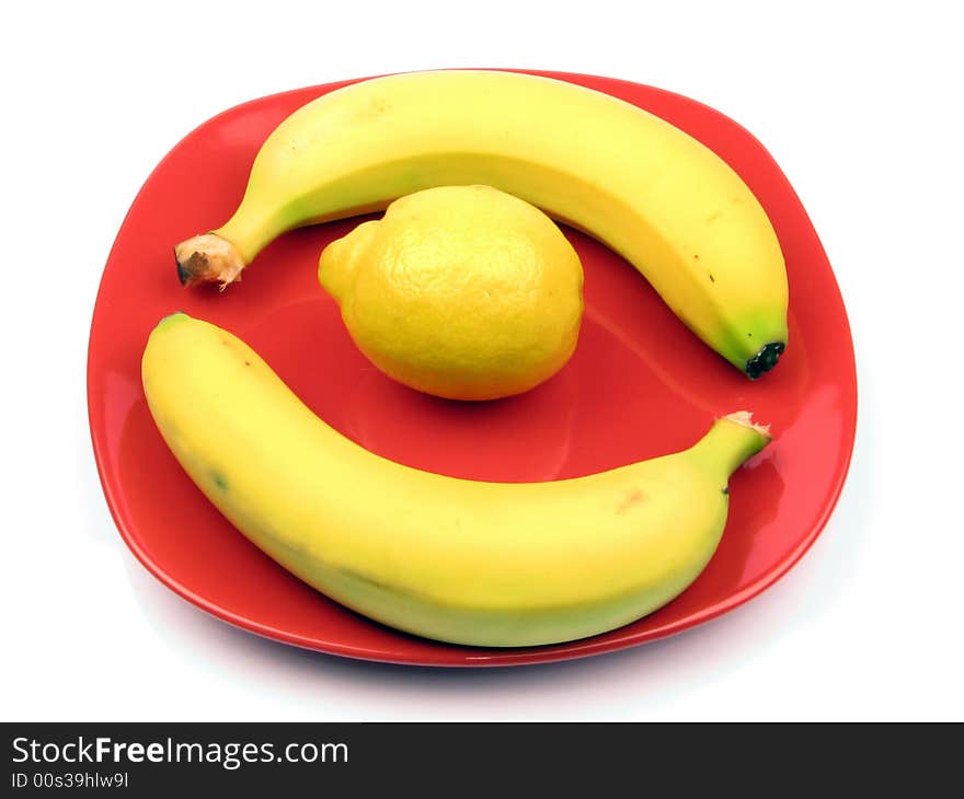 Banana on the plate