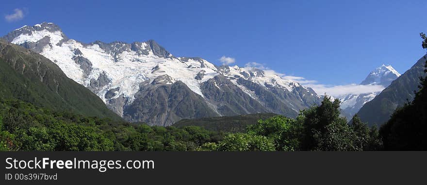 Mountains and Mt. Cook in New Zealand. Mountains and Mt. Cook in New Zealand.