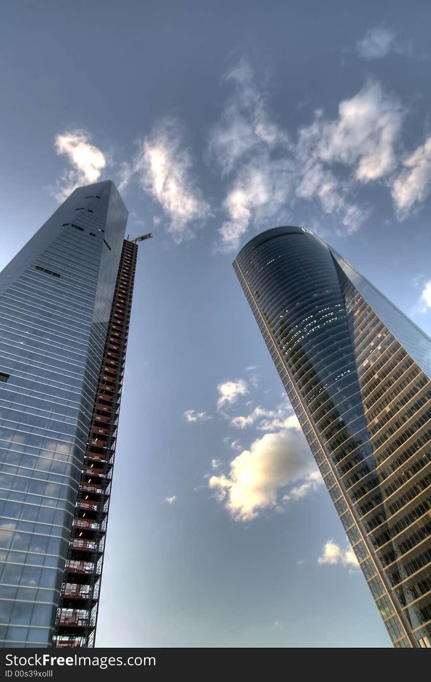 New towers of Madrid. Space and Cristal Tower. New towers of Madrid. Space and Cristal Tower.