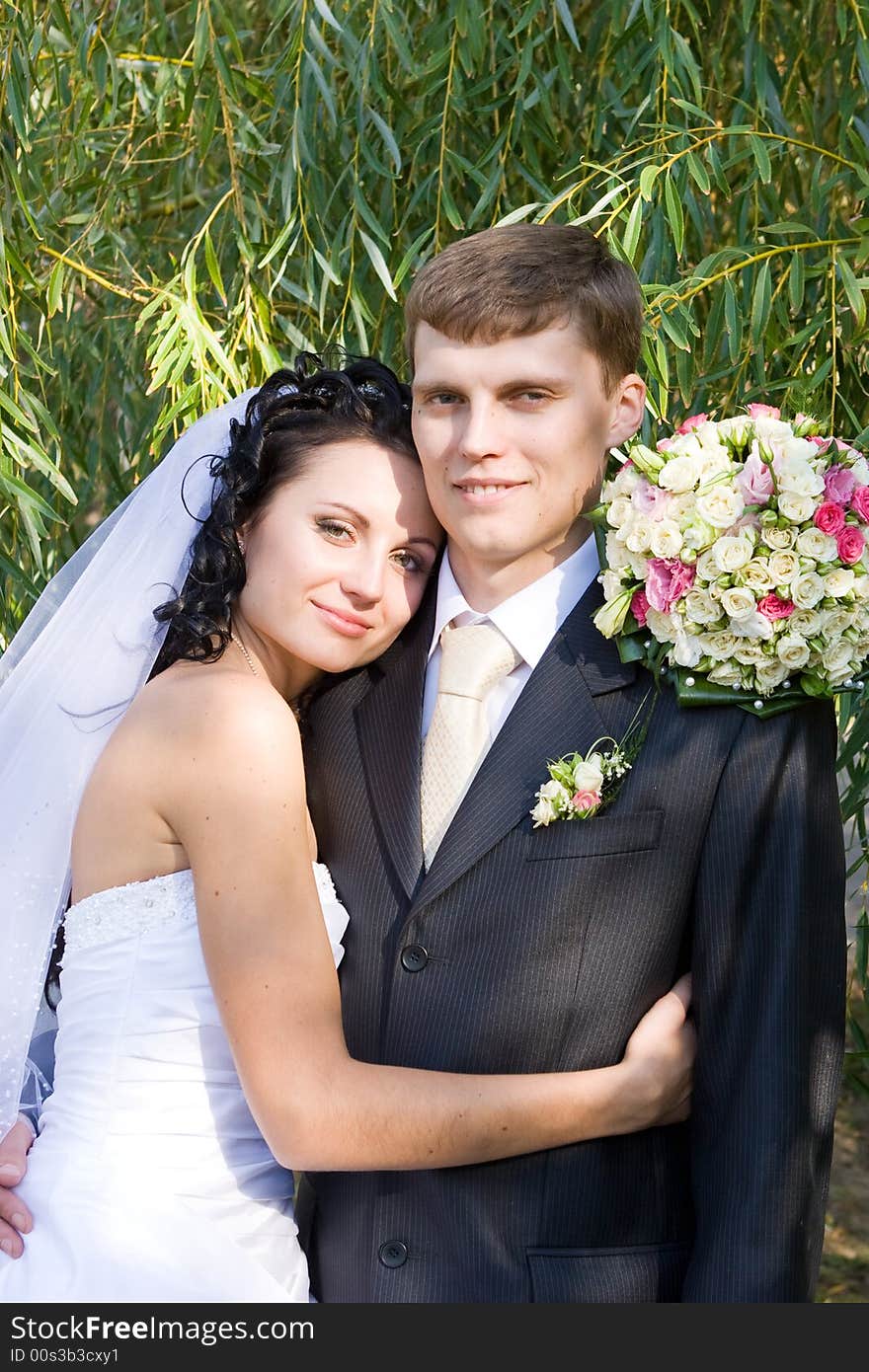 Portrait of a bride and groom