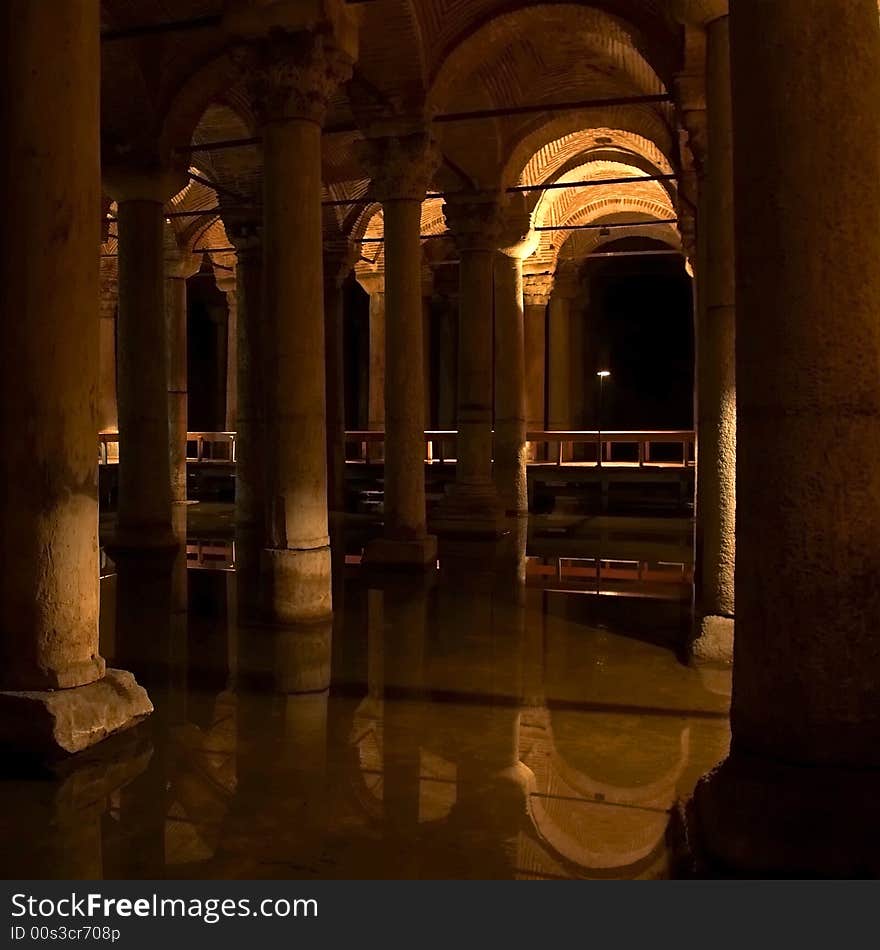 Underground  cistern for water in Istanbul. Turkey. Underground  cistern for water in Istanbul. Turkey.