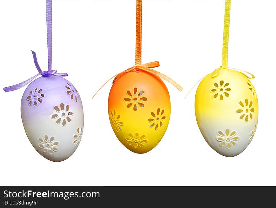 Easter eggs isolated on white background