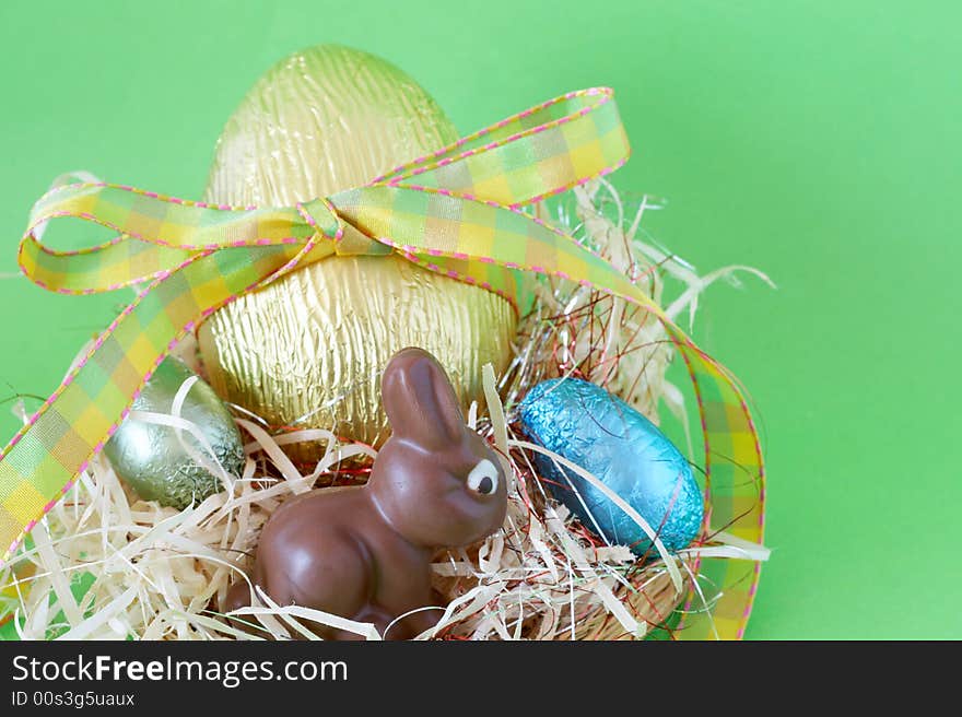 Colorful Wrapped Chocolate Easter Eggs