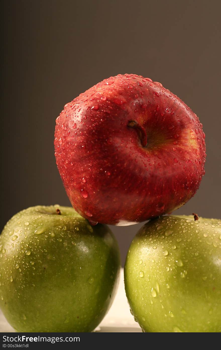 Apples on a black background.