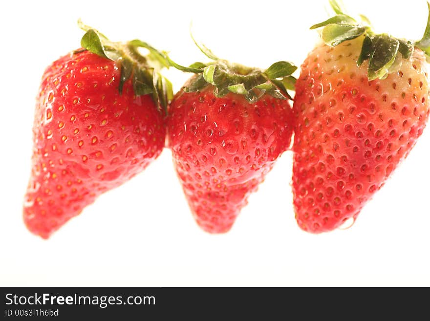 Strawberrys on a withe background.