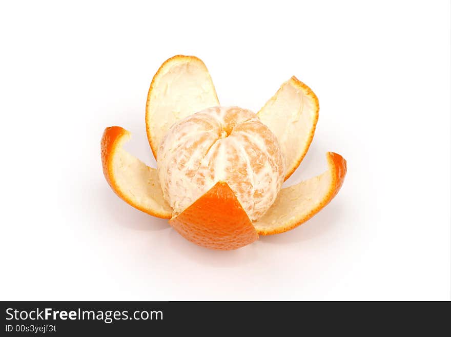 Fruits ripe orange on white, flower