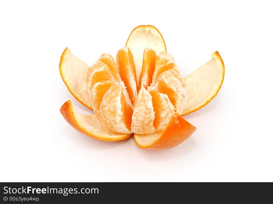 Fruits ripe orange on white, flower. Fruits ripe orange on white, flower