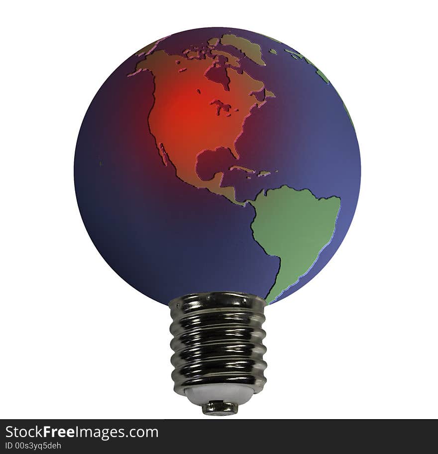 An overheated earth acting as the glass globe of an electric bulb. An overheated earth acting as the glass globe of an electric bulb