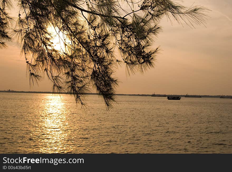 Sunset at Port Klang, Malaysia