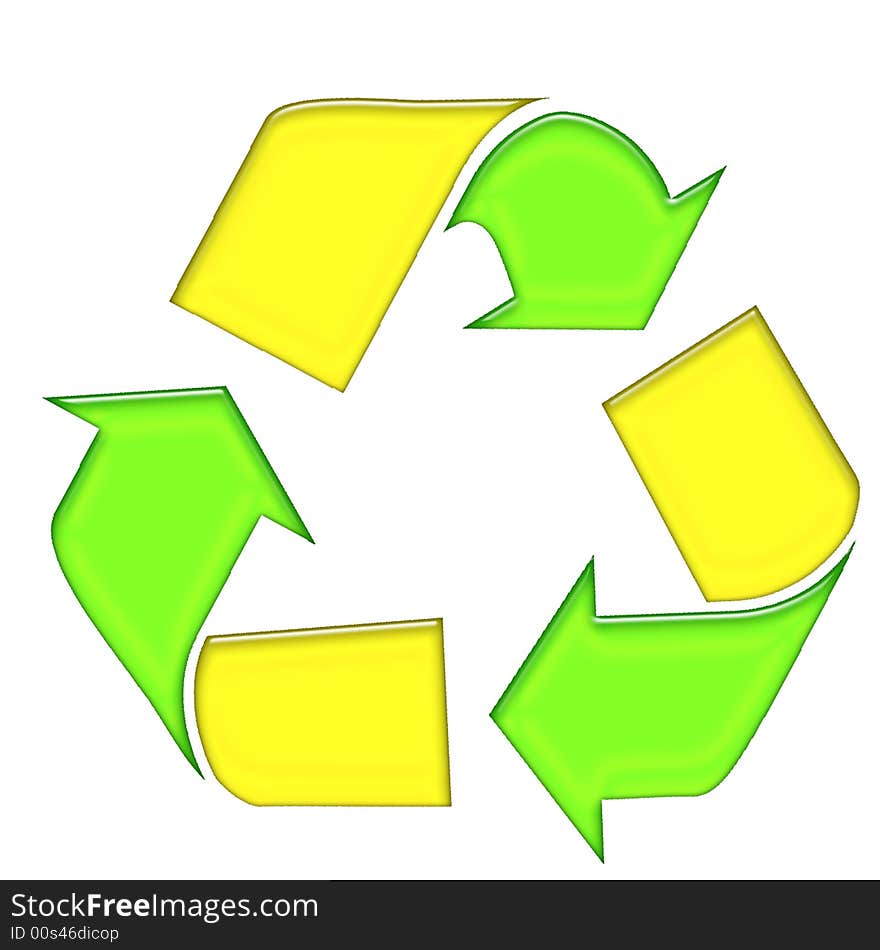 Green Yellow Recycle Symbol