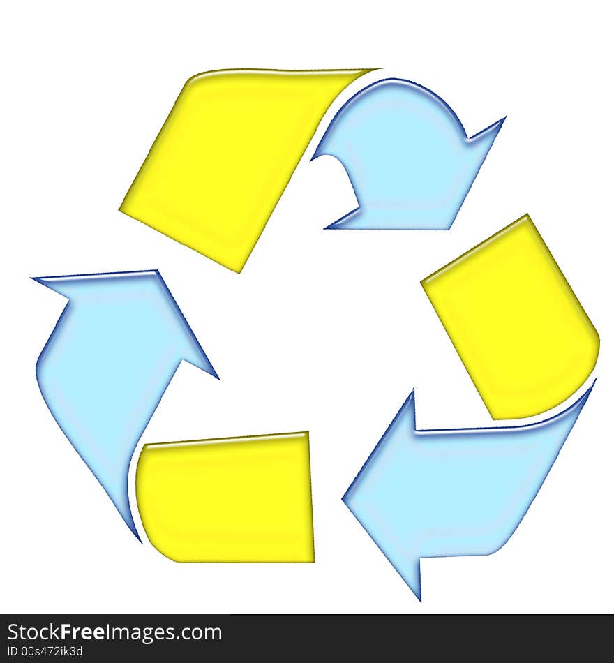 Blue Yellow Recycle Symbol