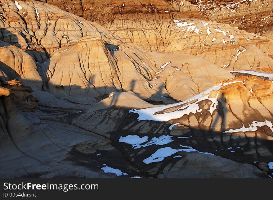 Different shapes of hoodoos in Drumheller Alberta