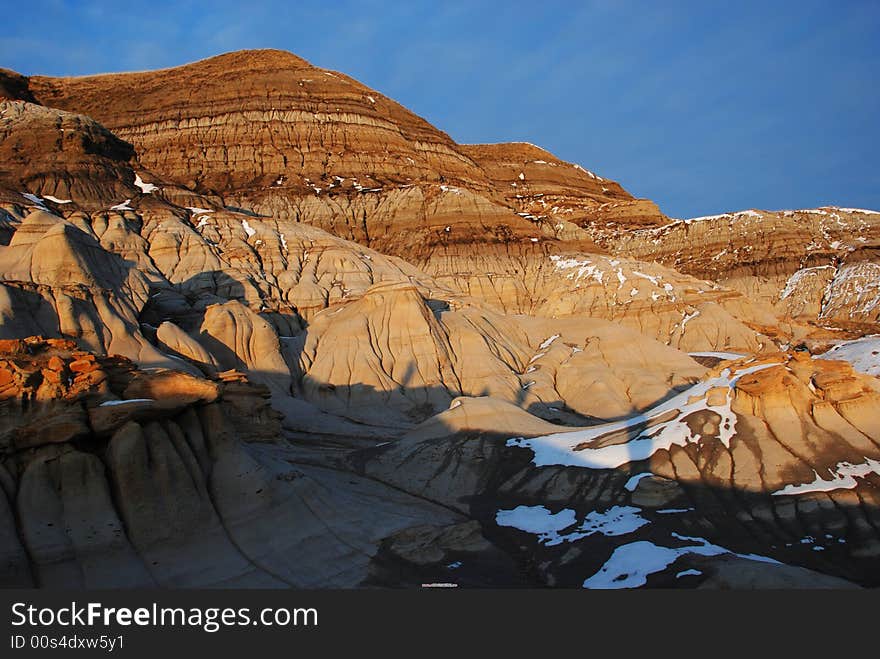 Different shapes of hoodoos in Drumheller Alberta