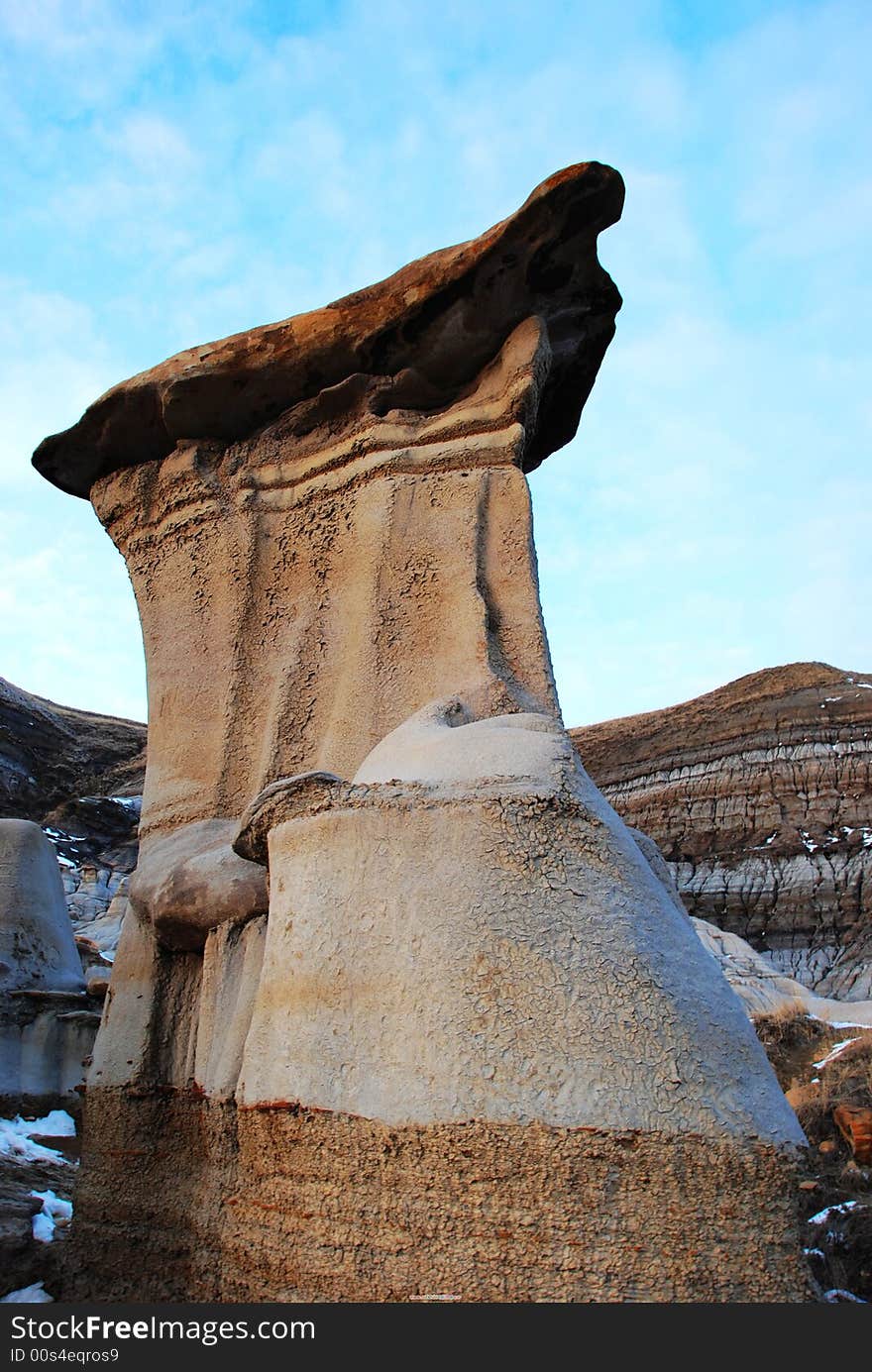 Different shapes of hoodoos in Drumheller Alberta