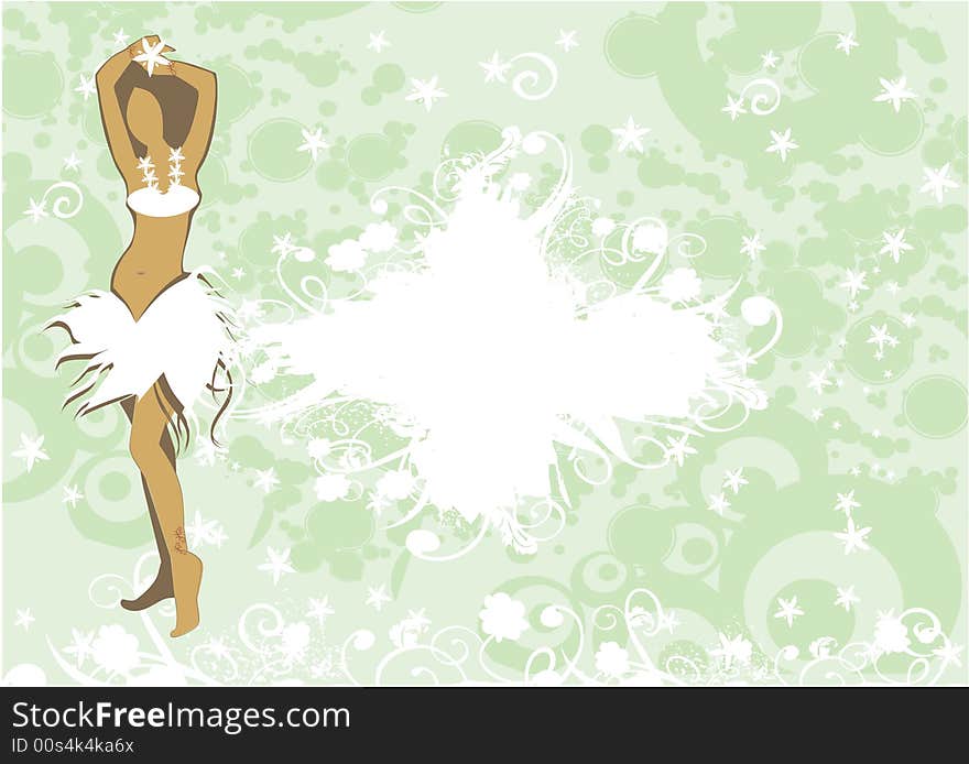 Beautiful dancing girl vector illustration. Beautiful dancing girl vector illustration