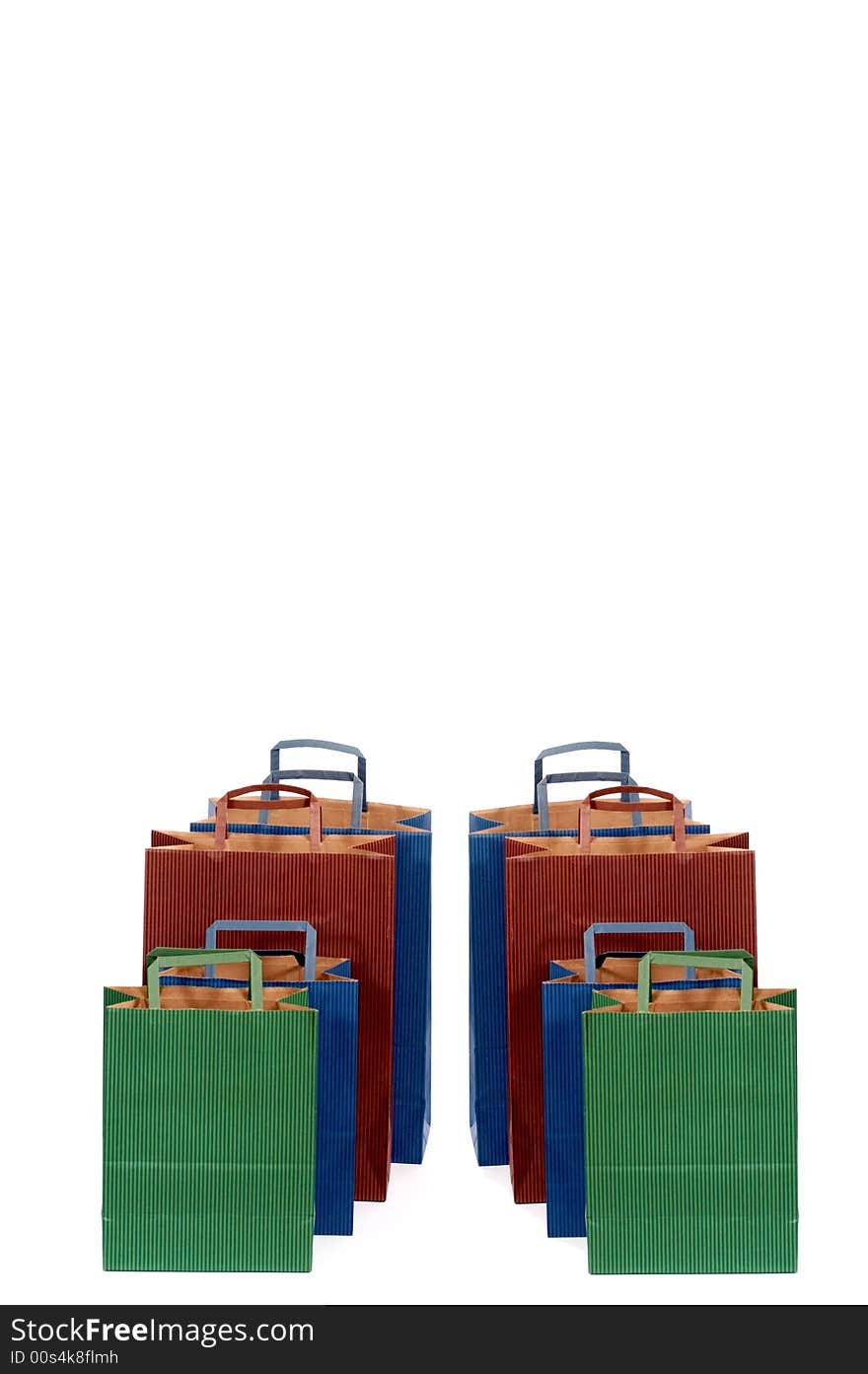 Colorful shopping bag isolated on a white background