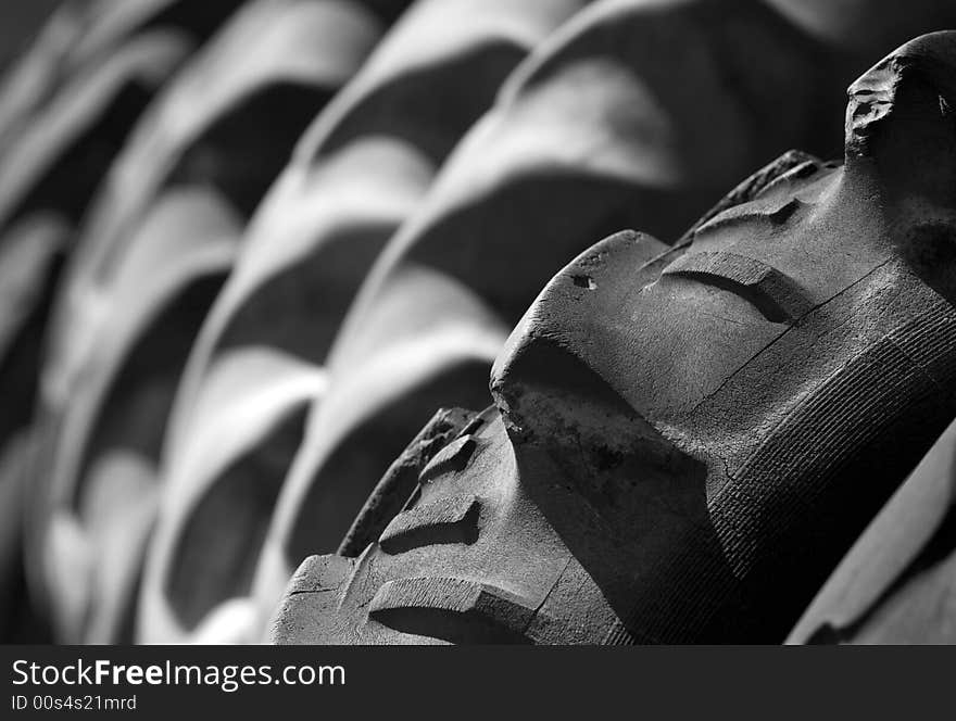 Stack of old black tires. Stack of old black tires