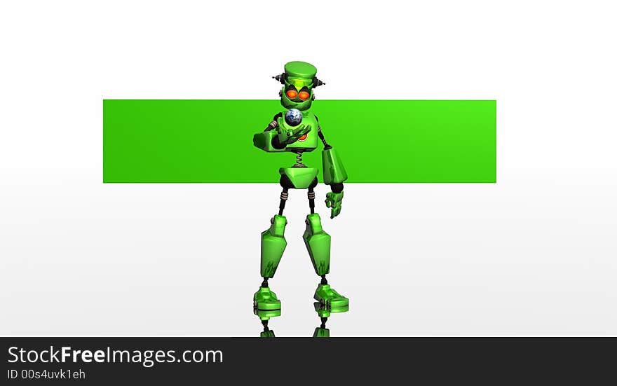 Green Robot with logo banner template