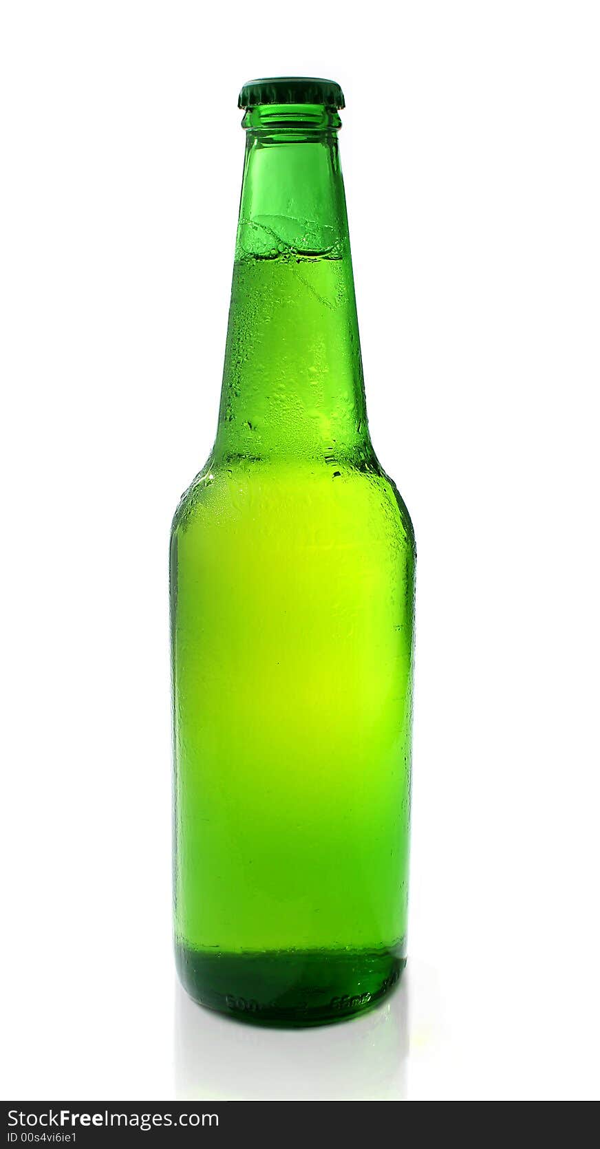 Cold Chilled Beer In Green Bot