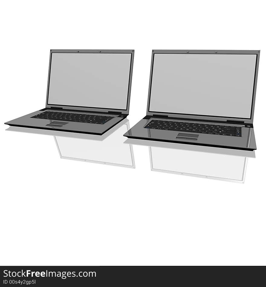 A notebook with a white screen. A notebook with a white screen