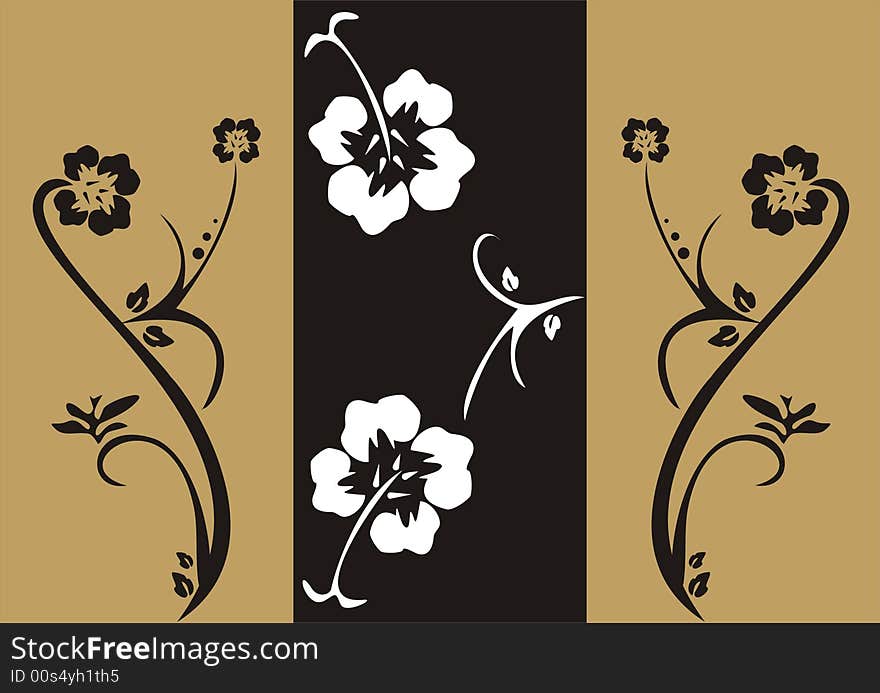 Golden floral vector