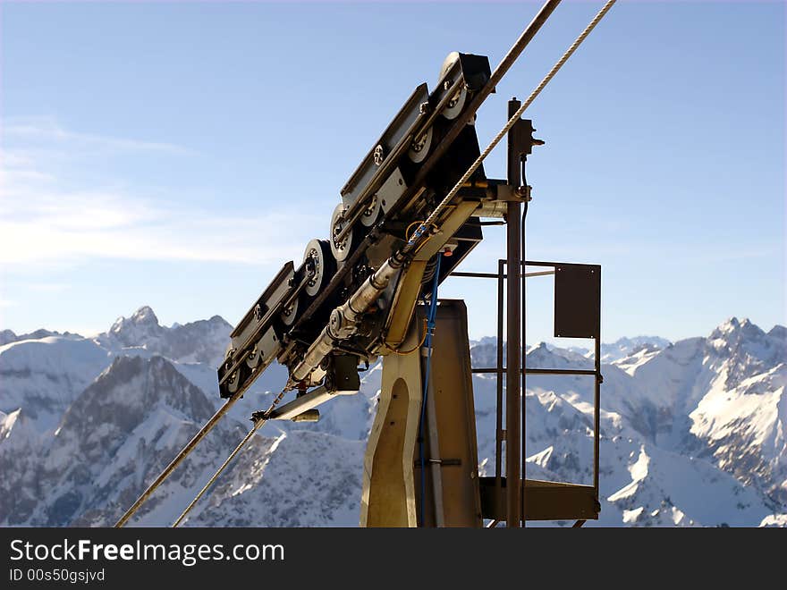 Cable Car Holder of the Nebelhorn (Foghorn) Cable Car near Oberstdorf, Allgaeu Alps, South Germany