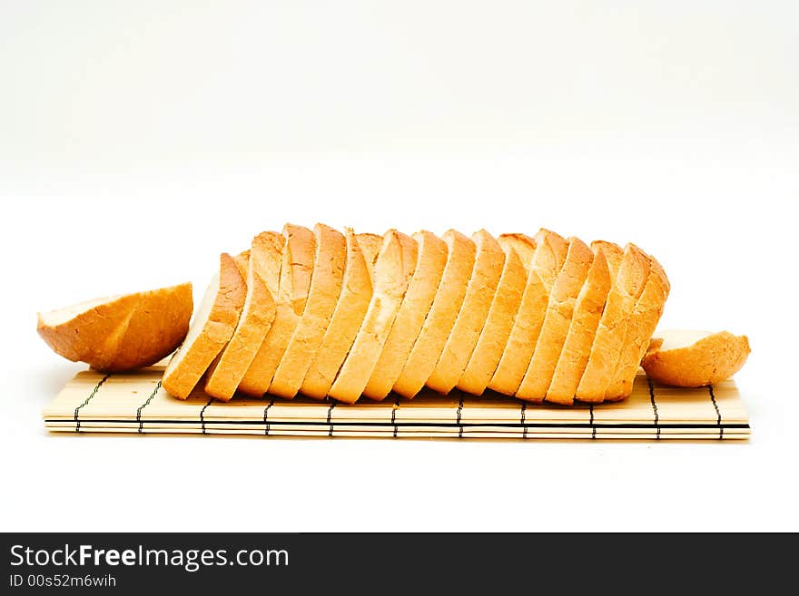 Long loaf. Isolated on white.