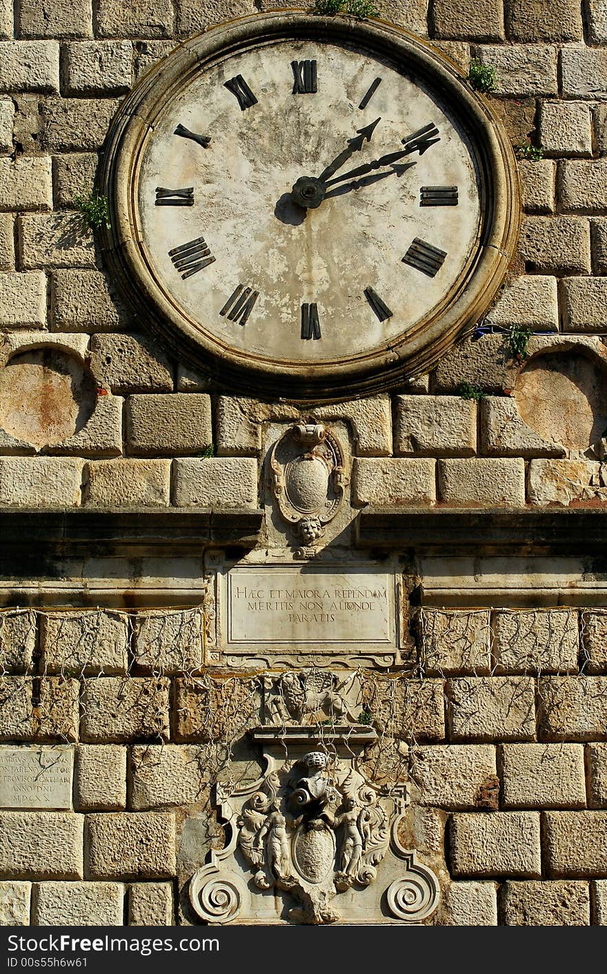 Old tower clock in Venetian style