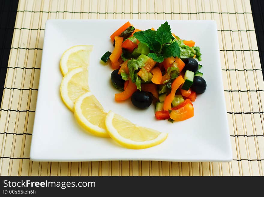 Fresh salad. Close up shot.