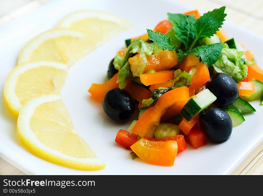 Fresh salad. Close up shot.