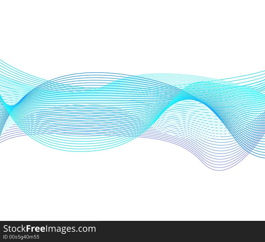 Blue wavy background, vector illustration