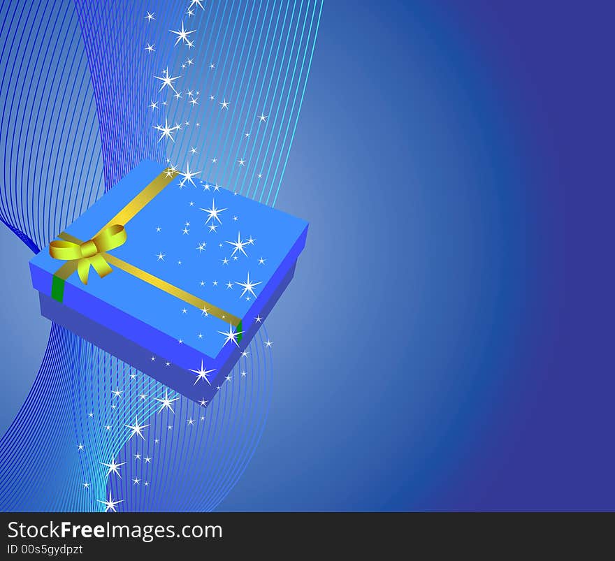 Nice Background With Gift Box And Stars