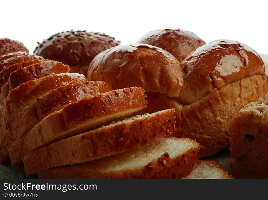 Bakery foodstuffs. Shot in a studio. Bakery foodstuffs. Shot in a studio.